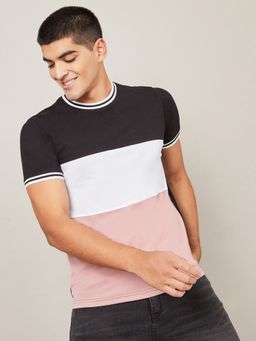 Styli - Colorblocked Pique Knit Fabric Regular Fit Ringer Tee