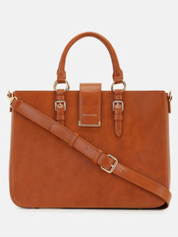 U.S. POLO ASSN. - Bianca Tan Tote Bag with Detachable strap sling (L)