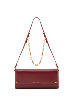 MIRAGGIO - Wine Davina Solid Shoulder Bag (M)