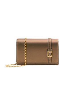 MIRAGGIO - Copper Hazel Solid Clutch with Detachable Chain (S)