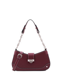MIRAGGIO - Wine Elara Solid Shoulder Bag (M)