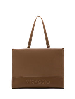 MIRAGGIO - Brown Leanne Solid Tote Bag (L)