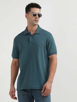 Tommy Hilfiger - Blue Two Tone Interlock Polo T-shirt