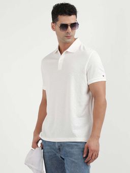 Tommy Hilfiger - White Jacquard Polo T-shirt