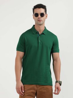 Tommy Hilfiger - Green Tonal Geo Structure Slim Polo T-shirt