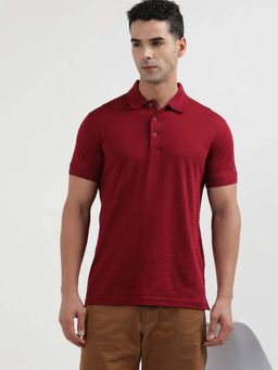 Tommy Hilfiger - Red Tonal Geo Structure Slim Polo T-shirt