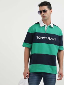 Tommy Hilfiger - Green Stripes Polo T-shirt