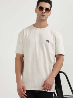 Tommy Hilfiger - Beige Vertical Stripe T-shirt