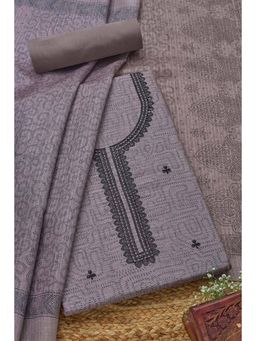 Soch - Women's Purple Art Silk Unstitched Kurta & Pant with Dupatta