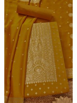 Soch - Women's Mustard Gajji Silk Zari Woven Unstitched Kurta & Pant with Dupatta