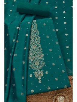 Soch - Women's Blue Gajji Silk Zari Woven Unstitched Kurta & Pant with Dupatta