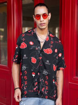 Bewakoof - Men's Black All Over Printed Oversized Shirt