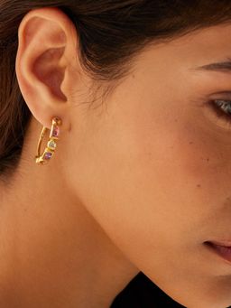 MISS JO - Multi-Color Sunset Mosaic Hoop Earrings