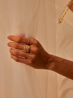 MISS JO - Multi-Color Aria Lattice Statement Ring