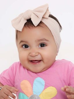 Arendelle - Beige Self Design Cotton Hair Band