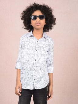 CRIMSOUNE CLUB - Boy White Printed Shirt