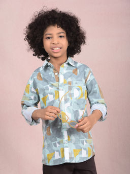 CRIMSOUNE CLUB - Boy Multi-Color Geometric Print Cotton Shirt