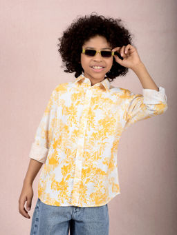 CRIMSOUNE CLUB - Boy Mustard Printed Shirt