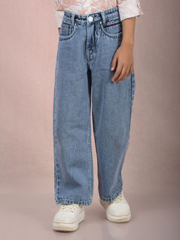 CRIMSOUNE CLUB - Boy Blue Straight Cotton Jeans