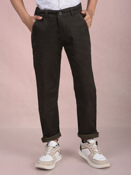 CRIMSOUNE CLUB - Boy Olive Checks Trousers