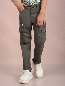 CRIMSOUNE CLUB - Boy Olive Cargo Trousers