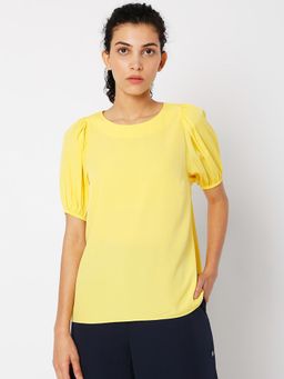 VERO MODA - Women Solid Yellow Top