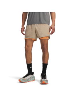 Under Armour - Beige Trail Run Lined 5 Shorts