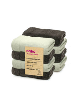 Anko - Australia 100% Cotton 700 Gsm Plush Face Towel, Set Of 8, Multi