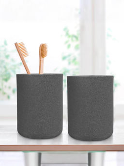 Anko - Polyresin Toothbrush Holder for Bathroom, Set Of 2, Grey