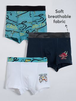 Hopscotch - Boys Multi-Color Cotton Blend Printed Underwears (Pack of 3)
