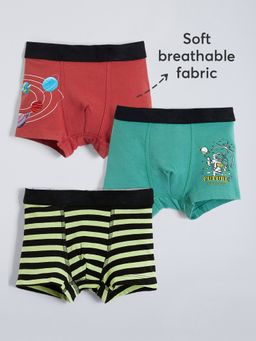 Hopscotch - Boys Multi-Color Cotton Blend Stripes Underwears (Pack of 3)