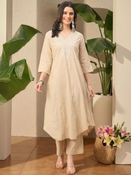 Gahan - Embroidered Cotton Kurta with Pant