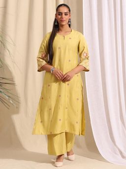 Gahan - Embroidered Cotton Blend Kurta with Palazzo