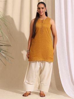 Gahan - Womens Woven Design Chanderi Cotton Kurta with Pure Cotton Salwar