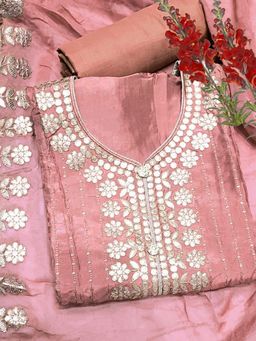 Chhabra 555 - Gota Patti and Resham Embroidered Semi-stitched kurta with Bottom & Dupatta