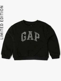 GAP - Girls Black Knitted Crew Neck Sweatshirt