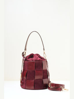 AMREE - Burgundy Derby Bucket Bag