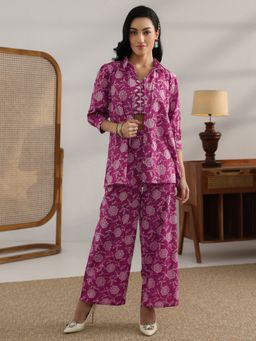 Libas - Pink Ethnic Motif Floral Printed Co-Ord Set