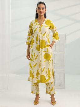 Libas - Mustard Ethnic Printed Kurta and Pant