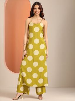 Libas - Green Printed Straight Kurta and Palazzo