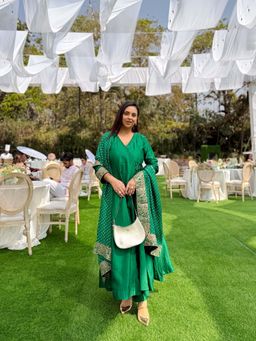 PINK CITY BY SARIKA - Women's Hasti Angrakha Kurta with Pant and Dupatta (Set of 3)