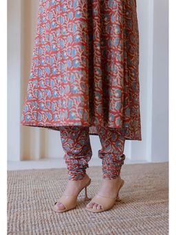 The Indian Ethnic Co. - Miral Red Ajrakh Cotton Churidar