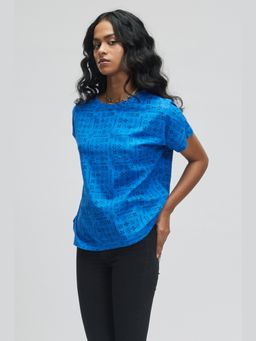 TERRA LUNA - Mallorca Blue Hand Block Printed T-shirt