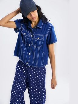 TERRA LUNA - Women Navy Blue Amelia Shirt