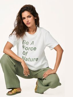 TERRA LUNA - Cela Logo White Printed T-shirt