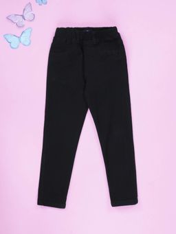 KiddoPanti - Girls Denim Woven Solid Jeggings with Belt Loops