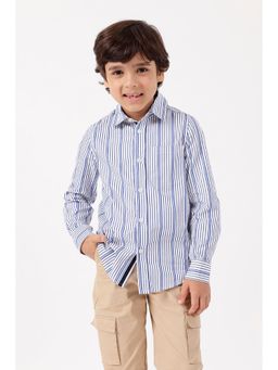 One Friday - Boy's Blue Striped Formal Shirt