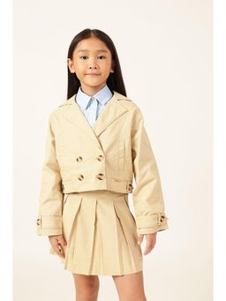 One Friday - Girl's Beige Trench Stylish Blazer