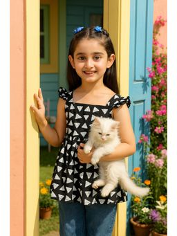 Maaesa - Girls Casual Printed Cotton A-Line Top