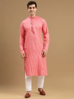 Sanwara - Mens Stylish & Designer Kurta with Churidar in Peach (Set of 2)